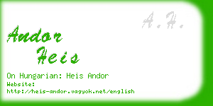 andor heis business card